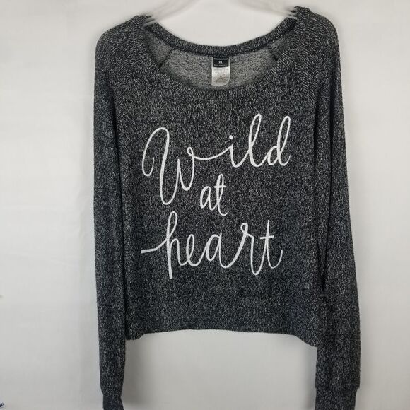 STRANDED " WILD AT HEART" BLACK WHITE KNIT SWEATER. SIZE XL. - Picture 6 of 10